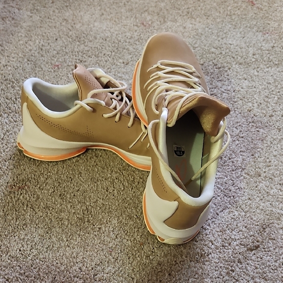 Tan High-Top Sneakers with White and Orange Accents - Picture 4 of 8